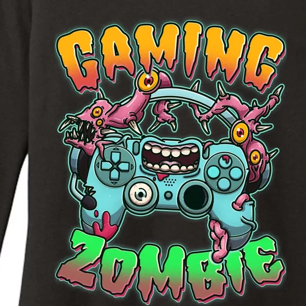 Funny Halloween Gaming Zombie Game Controller Womens CVC Long Sleeve Shirt