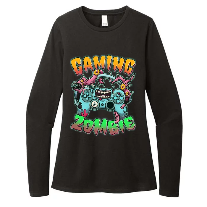 Funny Halloween Gaming Zombie Game Controller Womens CVC Long Sleeve Shirt