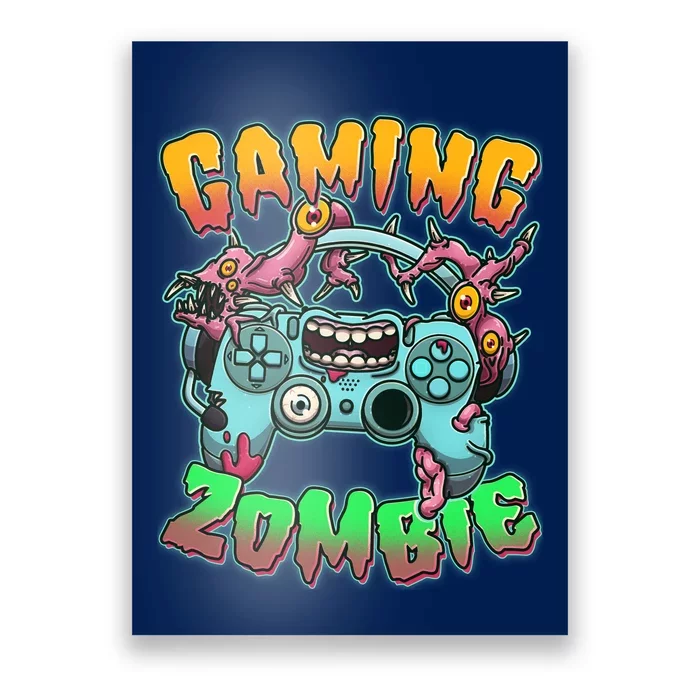 Funny Halloween Gaming Zombie Game Controller Poster