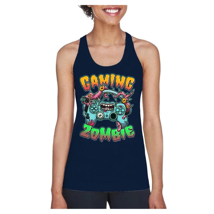 Funny Halloween Gaming Zombie Game Controller Women's Racerback Tank