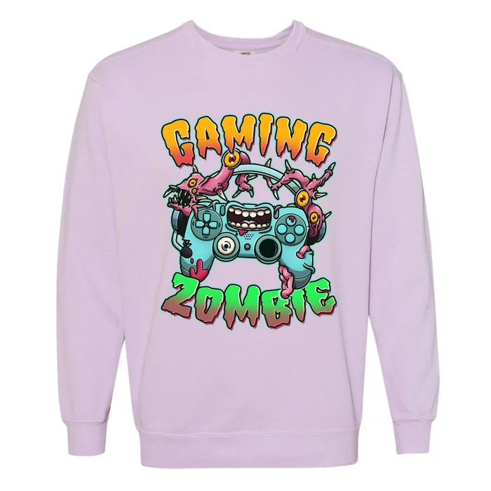 Funny Halloween Gaming Zombie Game Controller Garment-Dyed Sweatshirt