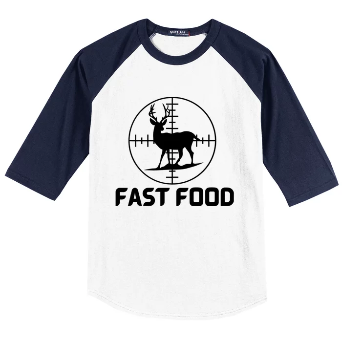 Funny Hunter Gift Deer Hunting Funny Hunter Fast Food Gift 😭🙄🥴 Funny Gift Baseball Sleeve Shirt