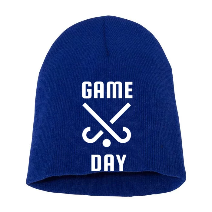 Field Hockey Game Day Funny Mom And Dad Spirit Wear Design Gift Short Acrylic Beanie