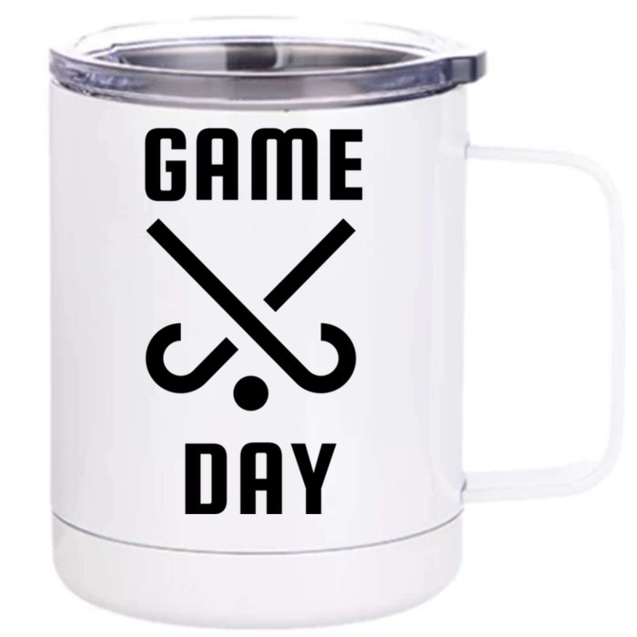 Field Hockey Game Day Funny Mom And Dad Spirit Wear Design Gift Front & Back 12oz Stainless Steel Tumbler Cup