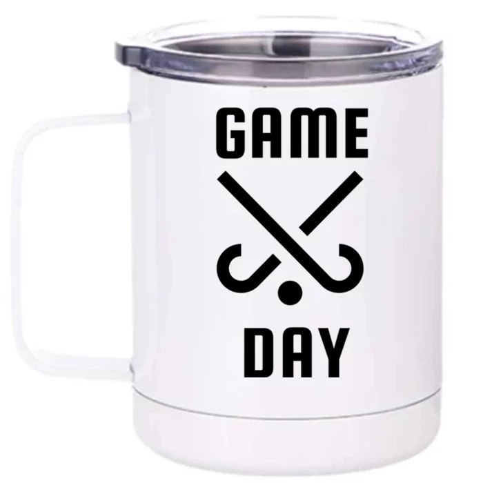 Field Hockey Game Day Funny Mom And Dad Spirit Wear Design Gift Front & Back 12oz Stainless Steel Tumbler Cup