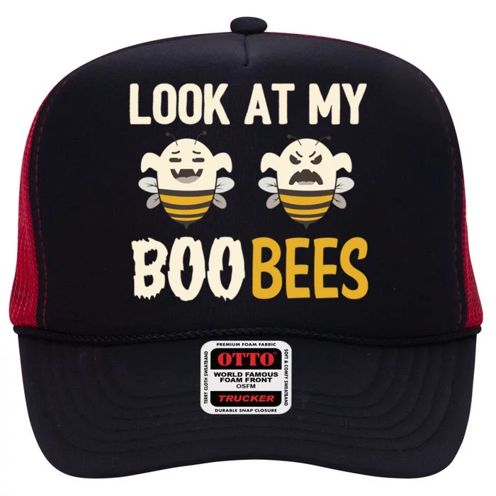 Funny Halloween Gift Look At My Boo Bees Funny Gift High Crown Mesh Trucker Hat