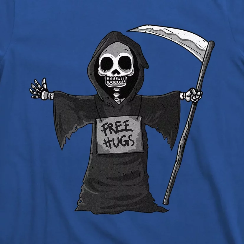 Free Hugs Grim Reaper Halloween Party Cosplay Lazy Costume T-Shirt