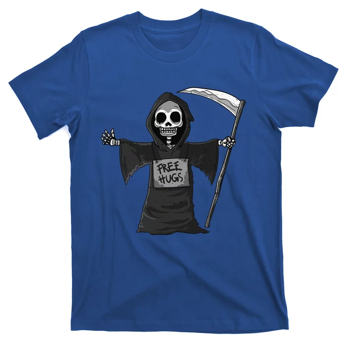 Free Hugs Grim Reaper Halloween Party Cosplay Lazy Costume T-Shirt