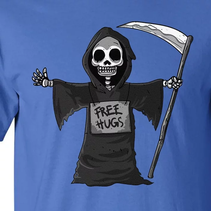 Free Hugs Grim Reaper Halloween Party Cosplay Lazy Costume Tall T-Shirt