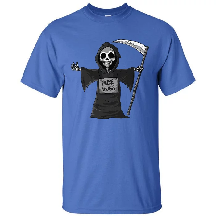 Free Hugs Grim Reaper Halloween Party Cosplay Lazy Costume Tall T-Shirt