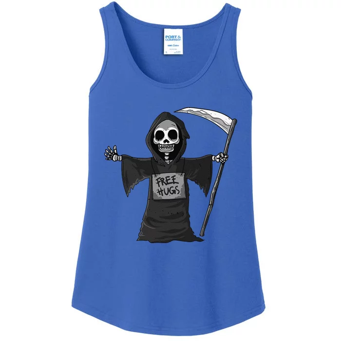 Free Hugs Grim Reaper Halloween Party Cosplay Lazy Costume Ladies Essential Tank