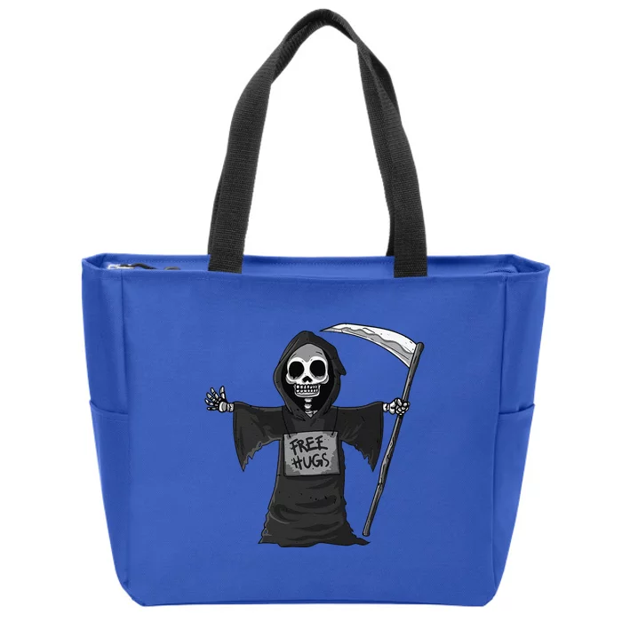 Free Hugs Grim Reaper Halloween Party Cosplay Lazy Costume Zip Tote Bag