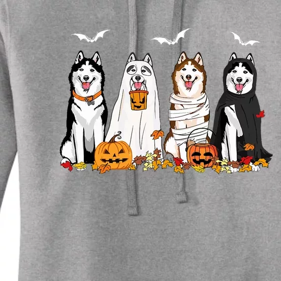 Funny Husky Ghost Dogs Halloween Husky Dog Mom Husky Lover Women's Pullover Hoodie