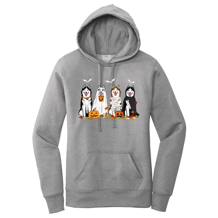 Funny Husky Ghost Dogs Halloween Husky Dog Mom Husky Lover Women's Pullover Hoodie