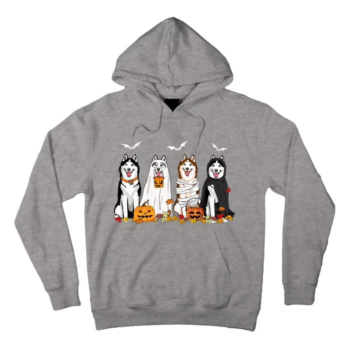 Funny Husky Ghost Dogs Halloween Husky Dog Mom Husky Lover Tall Hoodie