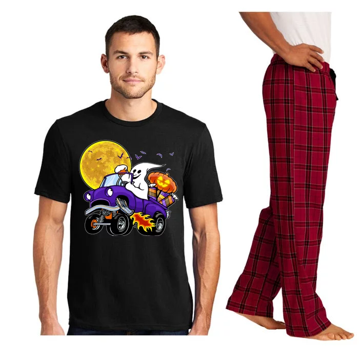 Funny Halloween Ghost Muscle Car Pajama Set