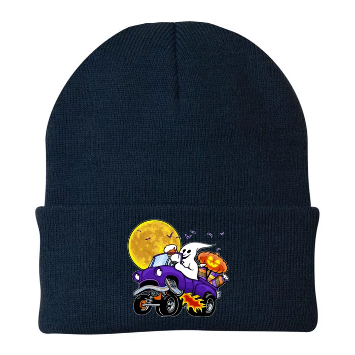 Funny Halloween Ghost Muscle Car Knit Cap Winter Beanie