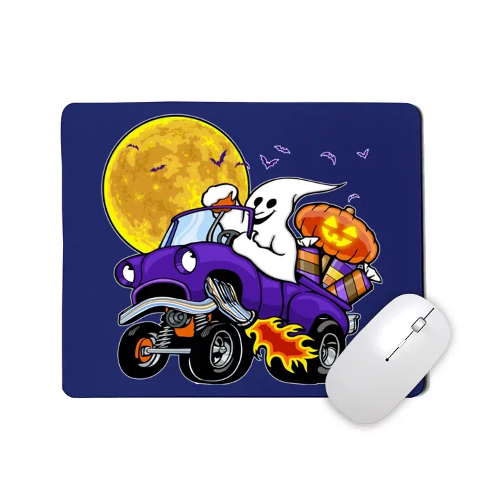 Funny Halloween Ghost Muscle Car Mousepad