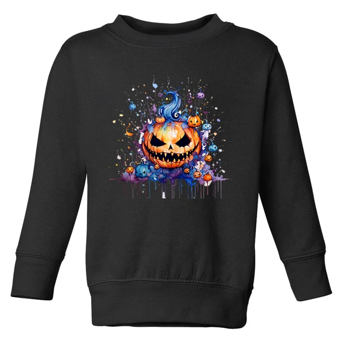 Funny Halloween Goblin Pumpkin Toddler Sweatshirt