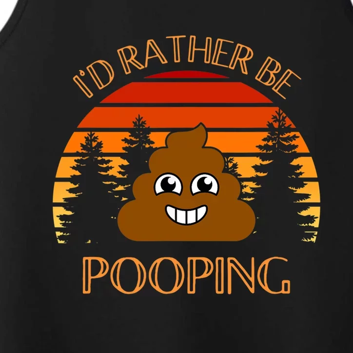 Funny Hiking Gift Idea, I’d Rather Be Pooping, Camping Dad Performance Tank