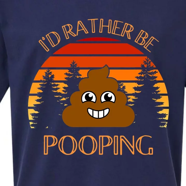 Funny Hiking Gift Idea, I’d Rather Be Pooping, Camping Dad Sueded Cloud Jersey T-Shirt