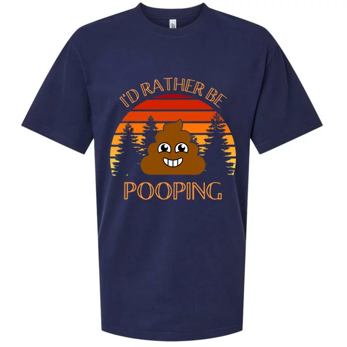 Funny Hiking Gift Idea, I’d Rather Be Pooping, Camping Dad Sueded Cloud Jersey T-Shirt