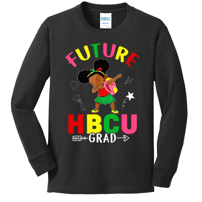 Future HBCU Grad Girl Graduation HBCU Future College Student Kids Long Sleeve Shirt