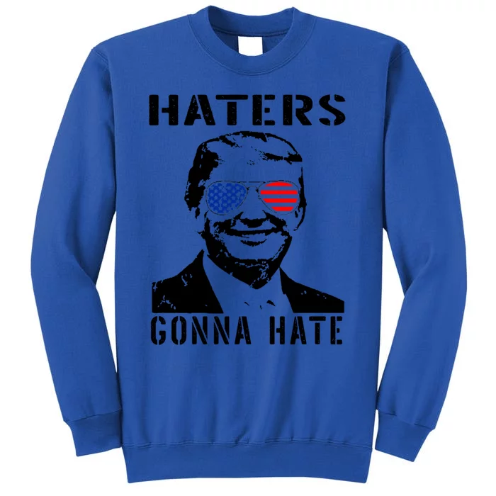 Funny Haters Gonna Hate Trump Sunglasses Usa Flag Gift Sweatshirt