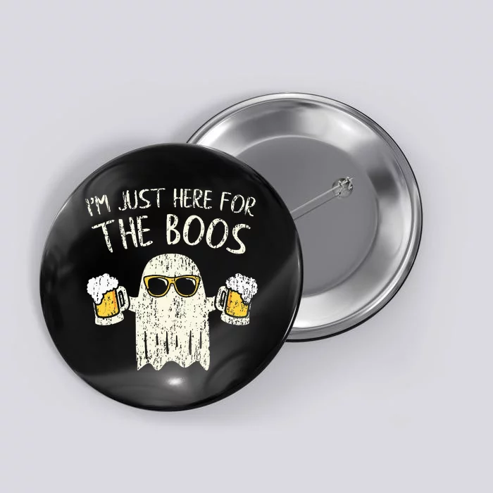 Funny Halloween Ghost Gift Here for the Boos Button