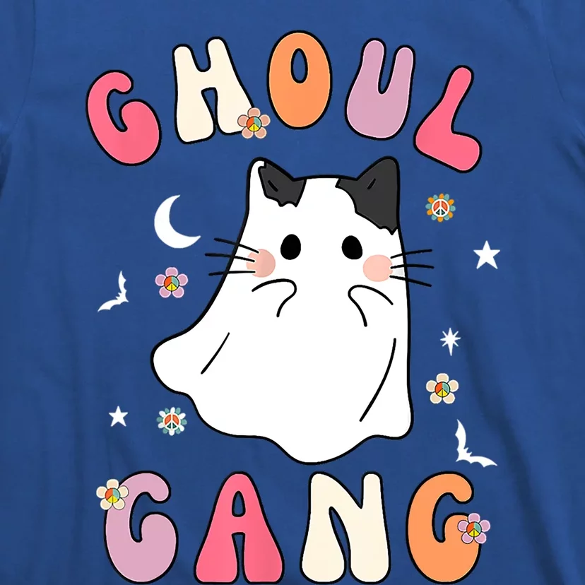 Funny Halloween Ghoul Gang Groovy Hey Boo Pumpkin Cat Lover Gift T-Shirt