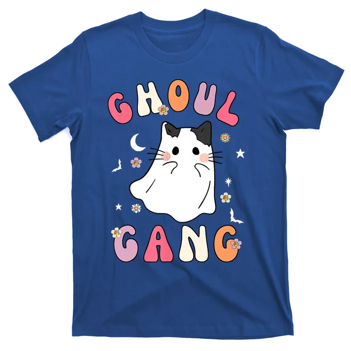 Funny Halloween Ghoul Gang Groovy Hey Boo Pumpkin Cat Lover Gift T-Shirt