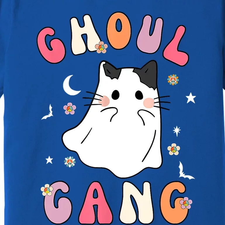 Funny Halloween Ghoul Gang Groovy Hey Boo Pumpkin Cat Lover Gift Premium T-Shirt