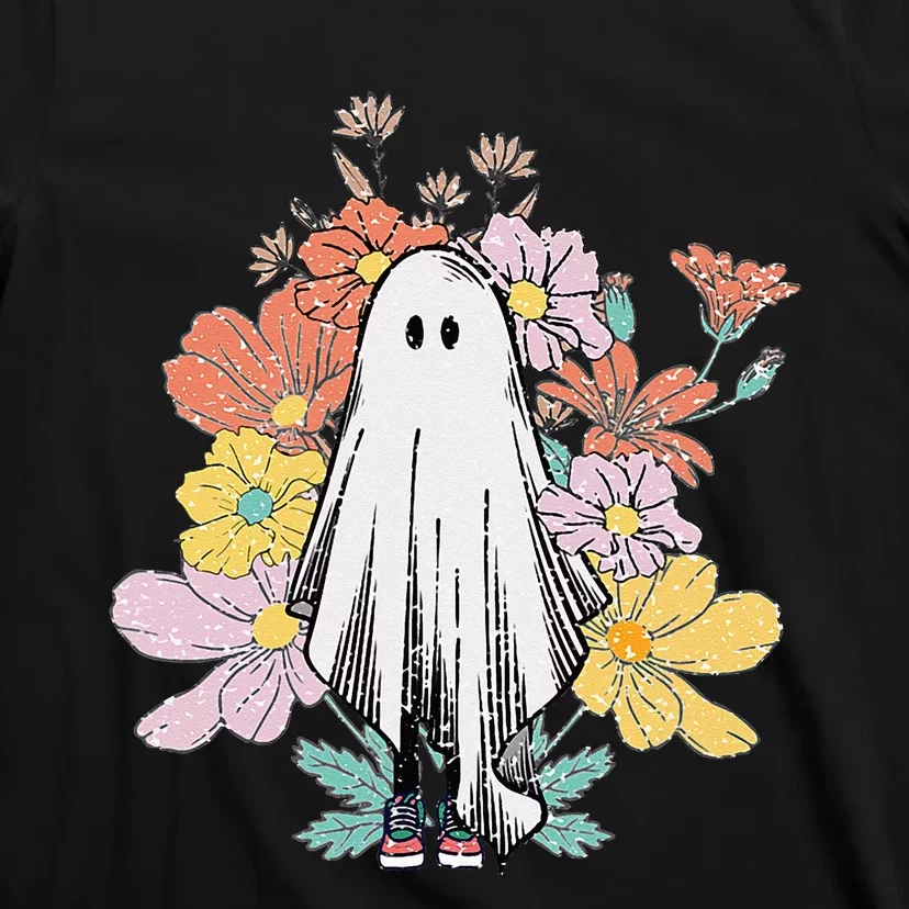 Floral Halloween Ghost T-Shirt