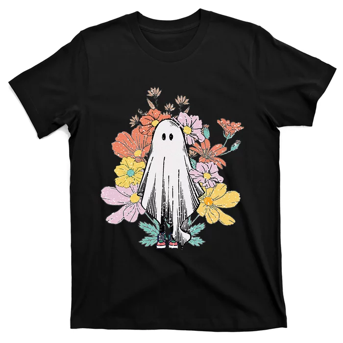 Floral Halloween Ghost T-Shirt