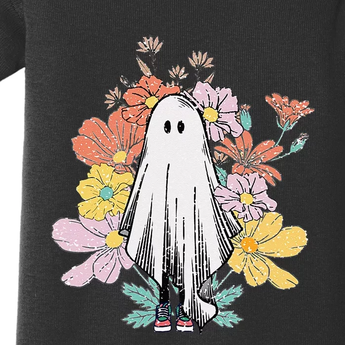 Floral Halloween Ghost Baby Bodysuit