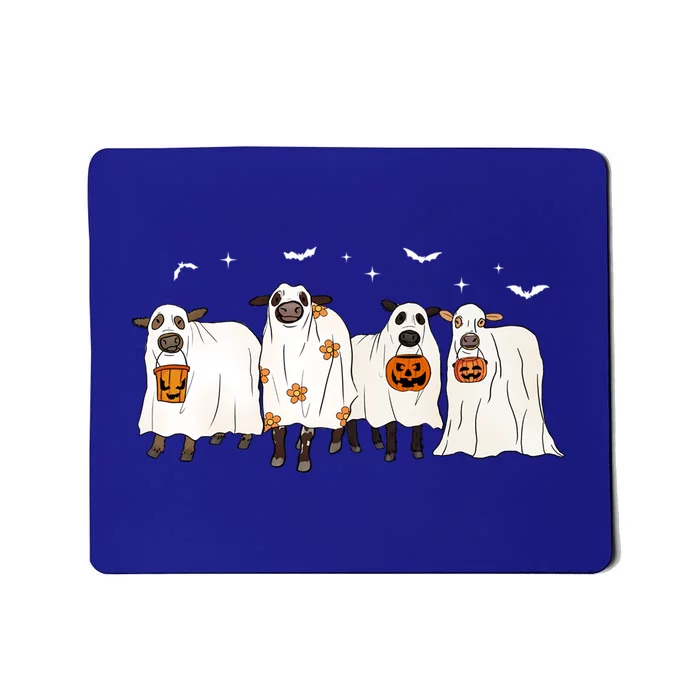 Funny Halloween Ghost Cows Trick Or Treat Cow Lover Cool Gift Mousepad