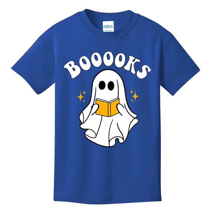 Funny Halloween Ghost Reading Book Vintage Teacher Cool Gift Kids T-Shirt