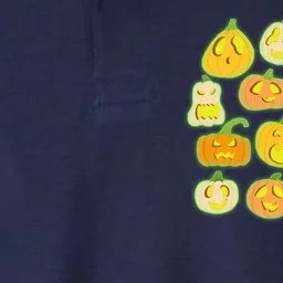 Funny Halloween Glowing Jackolantern Pumpkin Faces Softstyle Adult Sport Polo