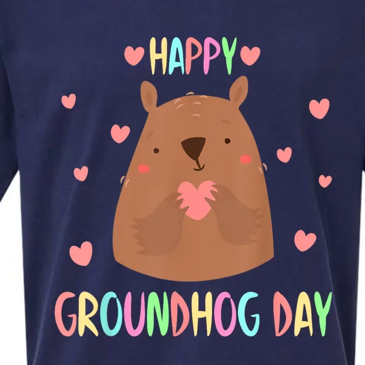 Funny Happy Groundhog Day 2024 Sueded Cloud Jersey T-Shirt