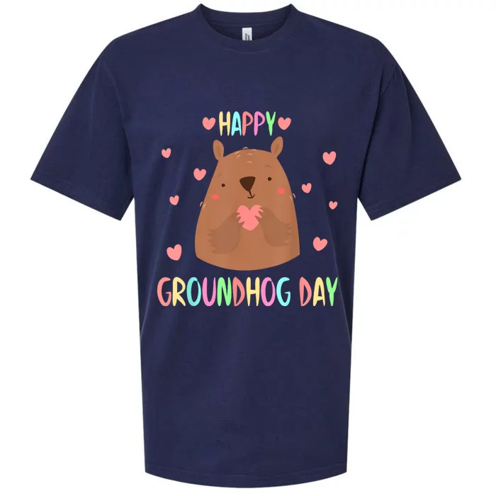 Funny Happy Groundhog Day 2024 Sueded Cloud Jersey T-Shirt