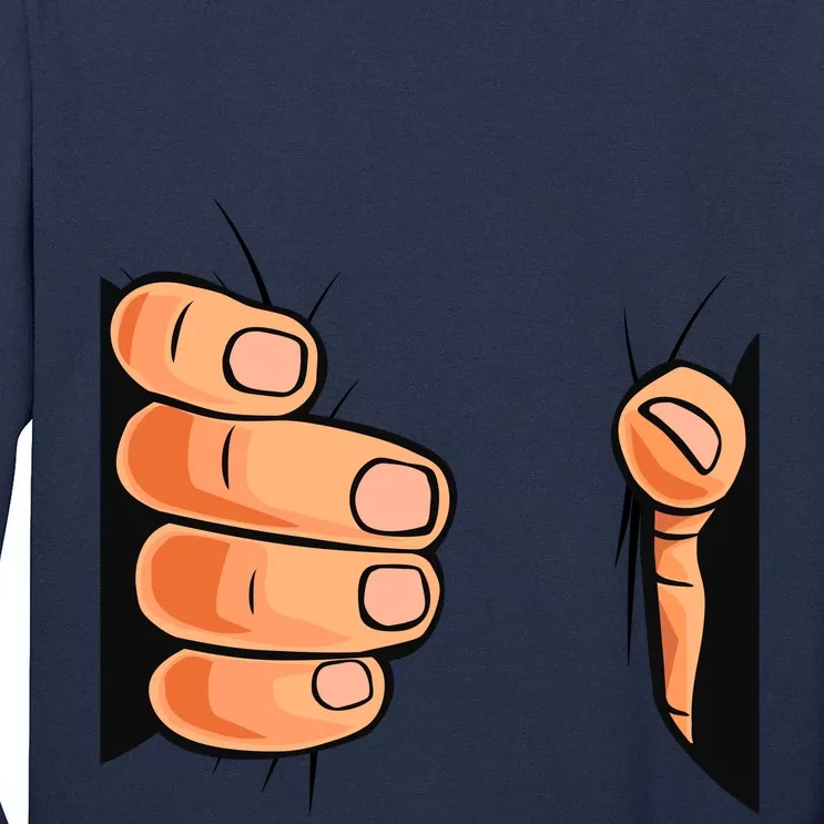 Funny Hand Gripping Optical Illusion Tall Long Sleeve T-Shirt