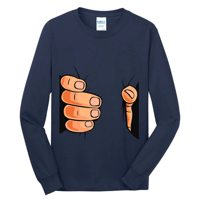 Funny Hand Gripping Optical Illusion Tall Long Sleeve T-Shirt