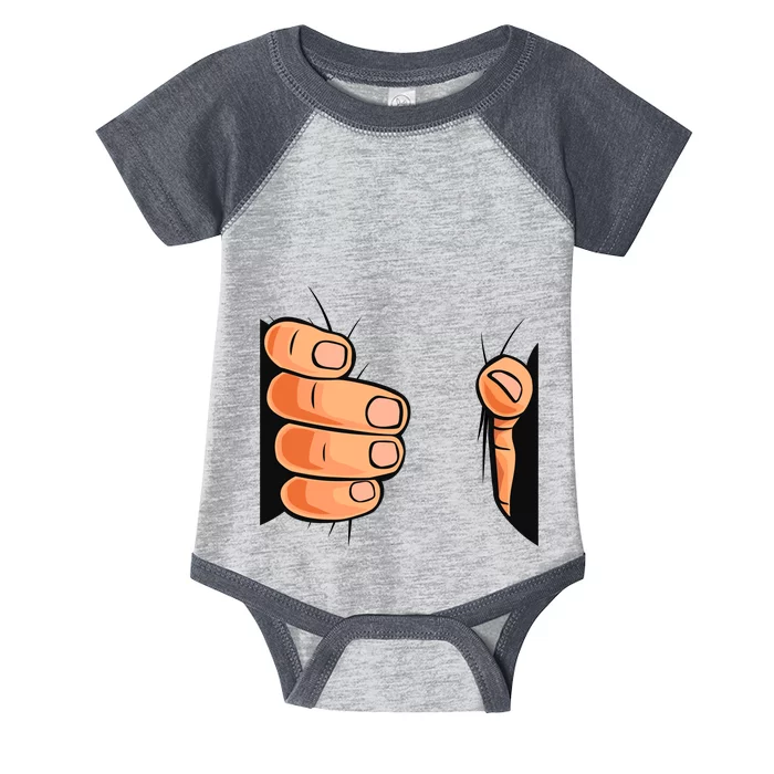 Funny Hand Gripping Optical Illusion Infant Baby Jersey Bodysuit