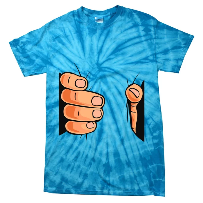 Funny Hand Gripping Optical Illusion Tie-Dye T-Shirt