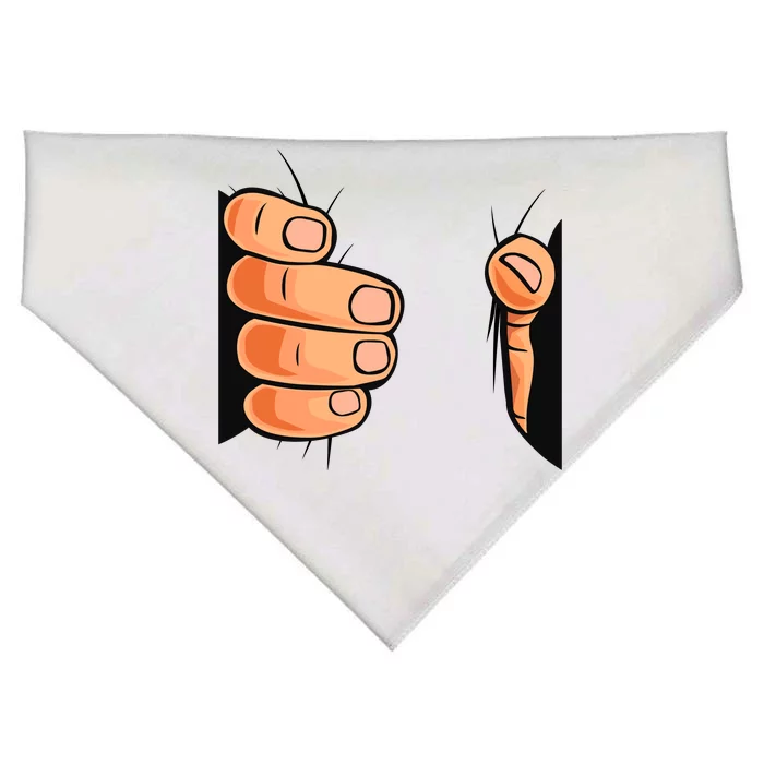 Funny Hand Gripping Optical Illusion USA-Made Doggie Bandana