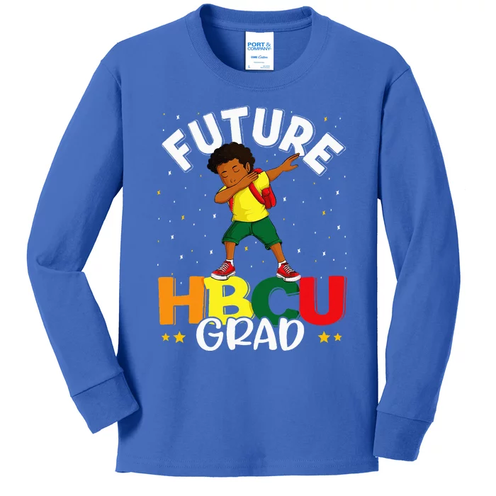 Future HBCU Grad Graduate Afro Black College Graduation Kids Long Sleeve Shirt