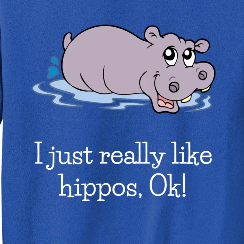 Funny Hippo Gift Just Really Like Hippos Ok! Hippopotamus Cool Gift Tall Sweatshirt