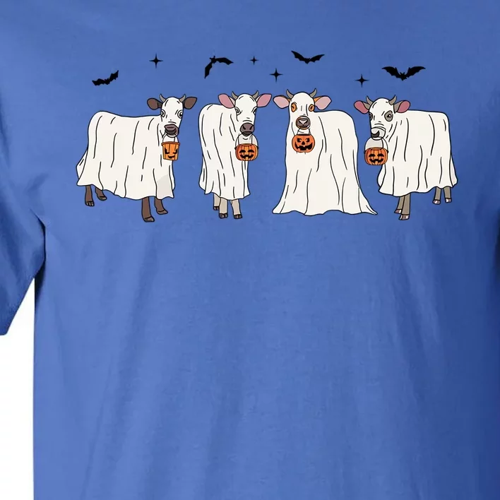 Funny Halloween Ghost Cows Trick Or Treat Cow Lover Gift Tall T-Shirt