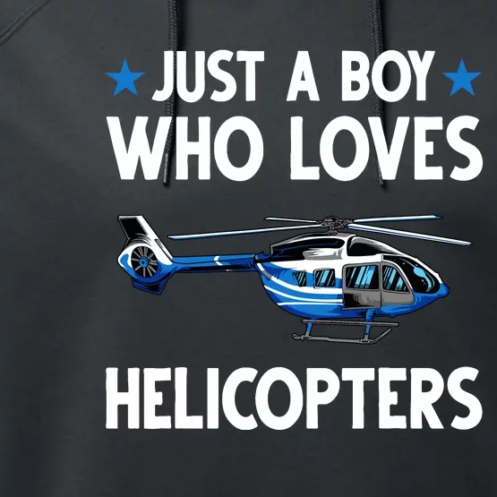 Funny Helicopter Gift Boy Pilot Aviator Performance Fleece Hoodie