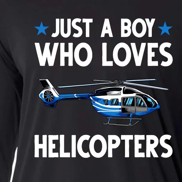 Funny Helicopter Gift Boy Pilot Aviator Cooling Performance Long Sleeve Crew